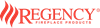 Regency Fireplace Products logo with bold red text and a classic flame icon.