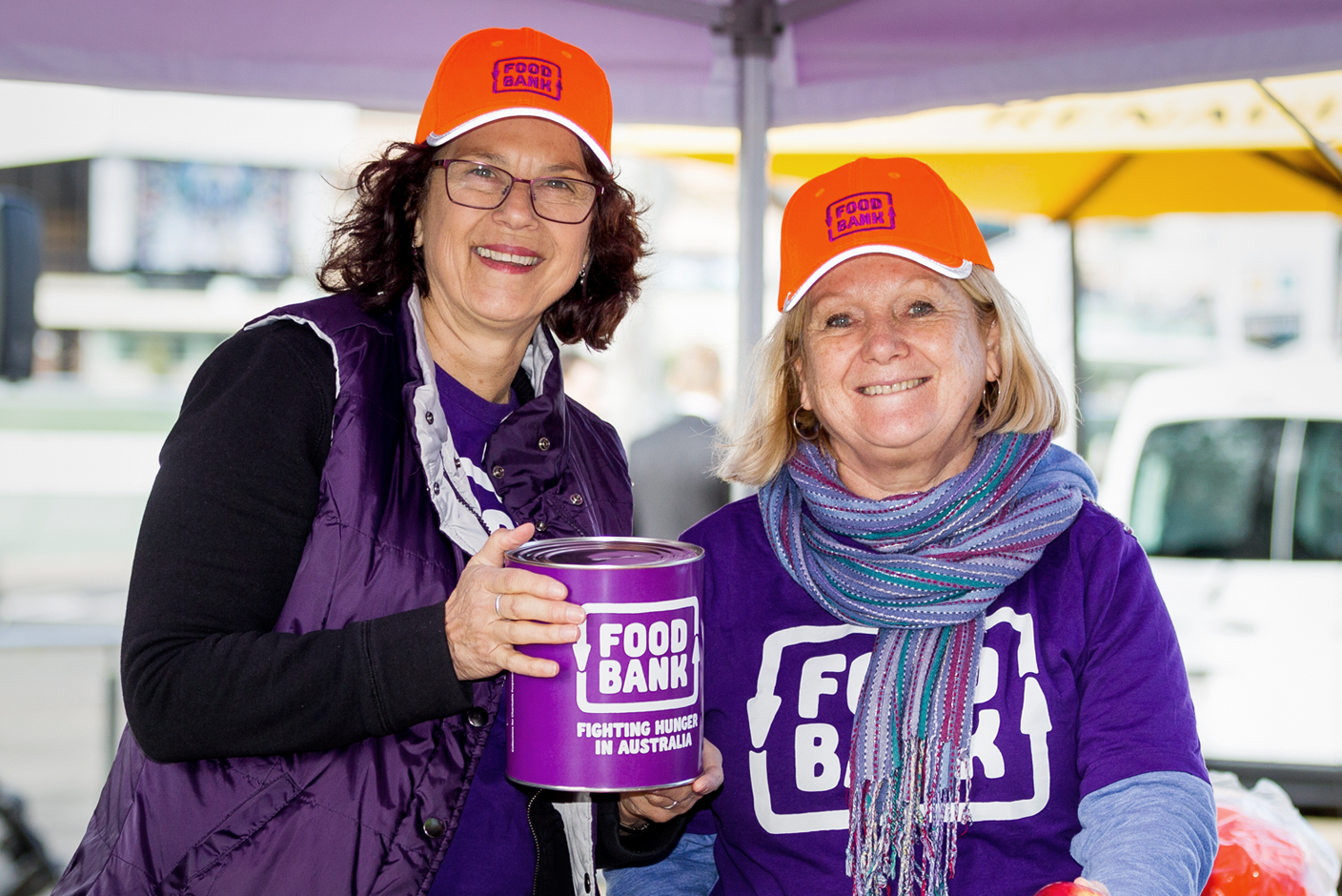 Volunteers collecting for food bank