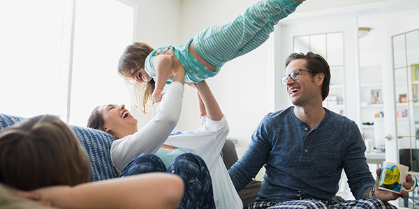 Family in living room